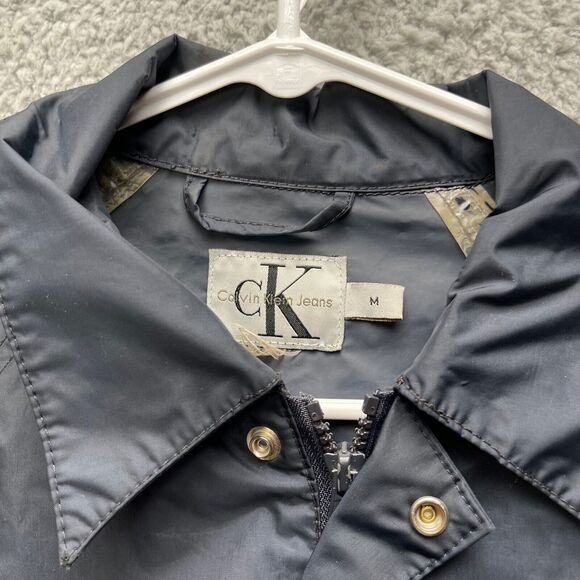Calvin Klein Jacket Womens Medium Navy Blue Windbreaker - Picture 5 of 10